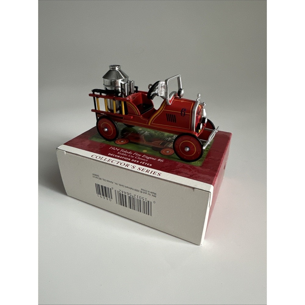 NIB Hallmark Keepsake Ornament 1924‎ Toledo Fire Engine #6 Pedal Kiddie Car 2000